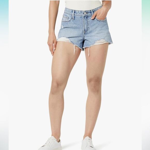The Drop Women's Arin Distressed Denim Short New - Picture 3 of 5